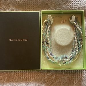 Ross-Simons SS multi strand pearl and fluorite necklace